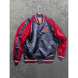 Mitchell‎ & Ness St Louis Cardinals Satin Varsity Jacket Navy Red Mens XL MLB